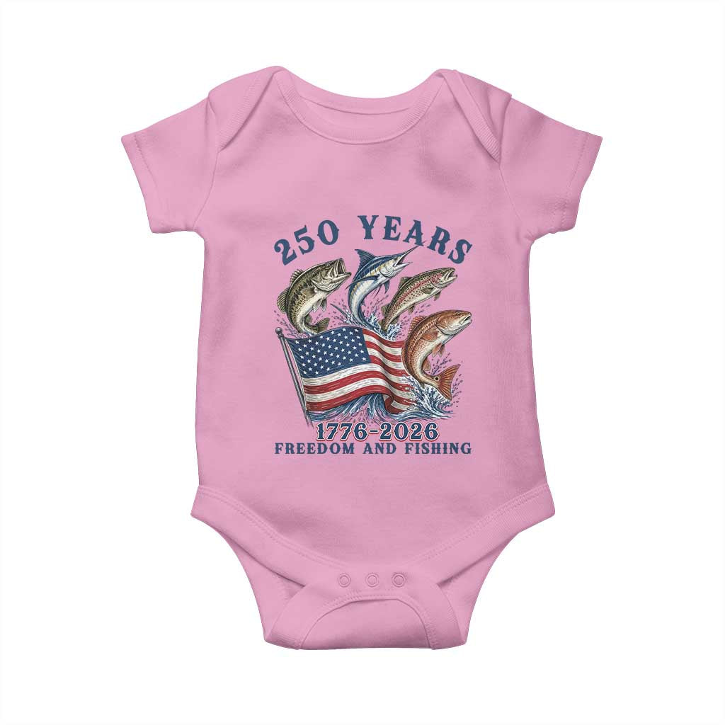 Freedom And Fishing Baby Onesie Patriotic American Flag Fisherman Gift