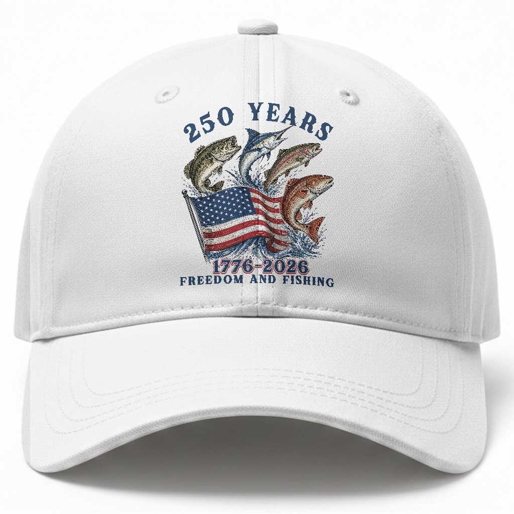 Freedom And Fishing Baseball Cap Patriotic American Flag Fisherman Gift