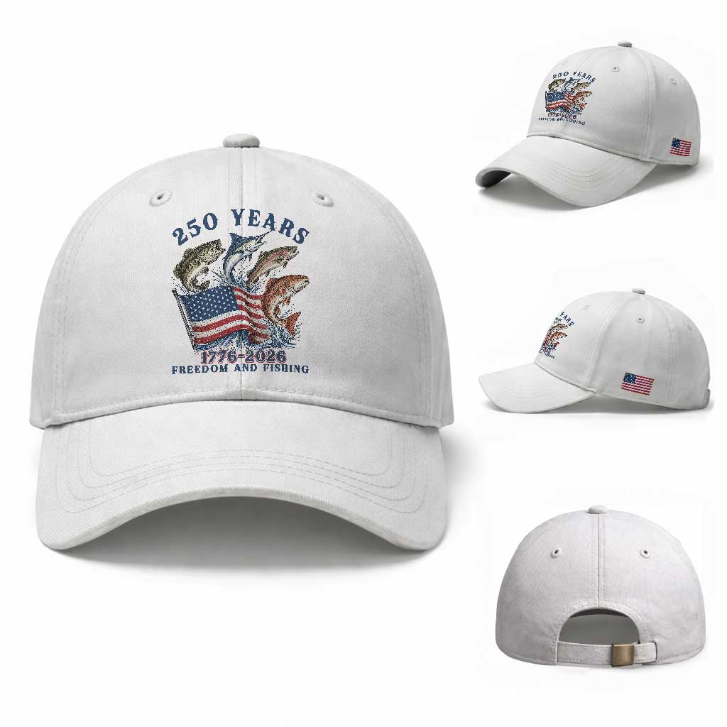 Freedom And Fishing Baseball Cap Patriotic American Flag Fisherman Gift