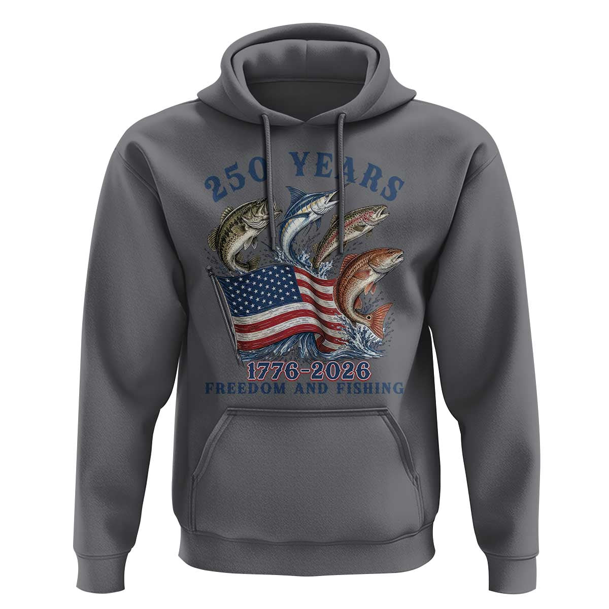 Freedom And Fishing Hoodie Patriotic American Flag Fisherman Gift
