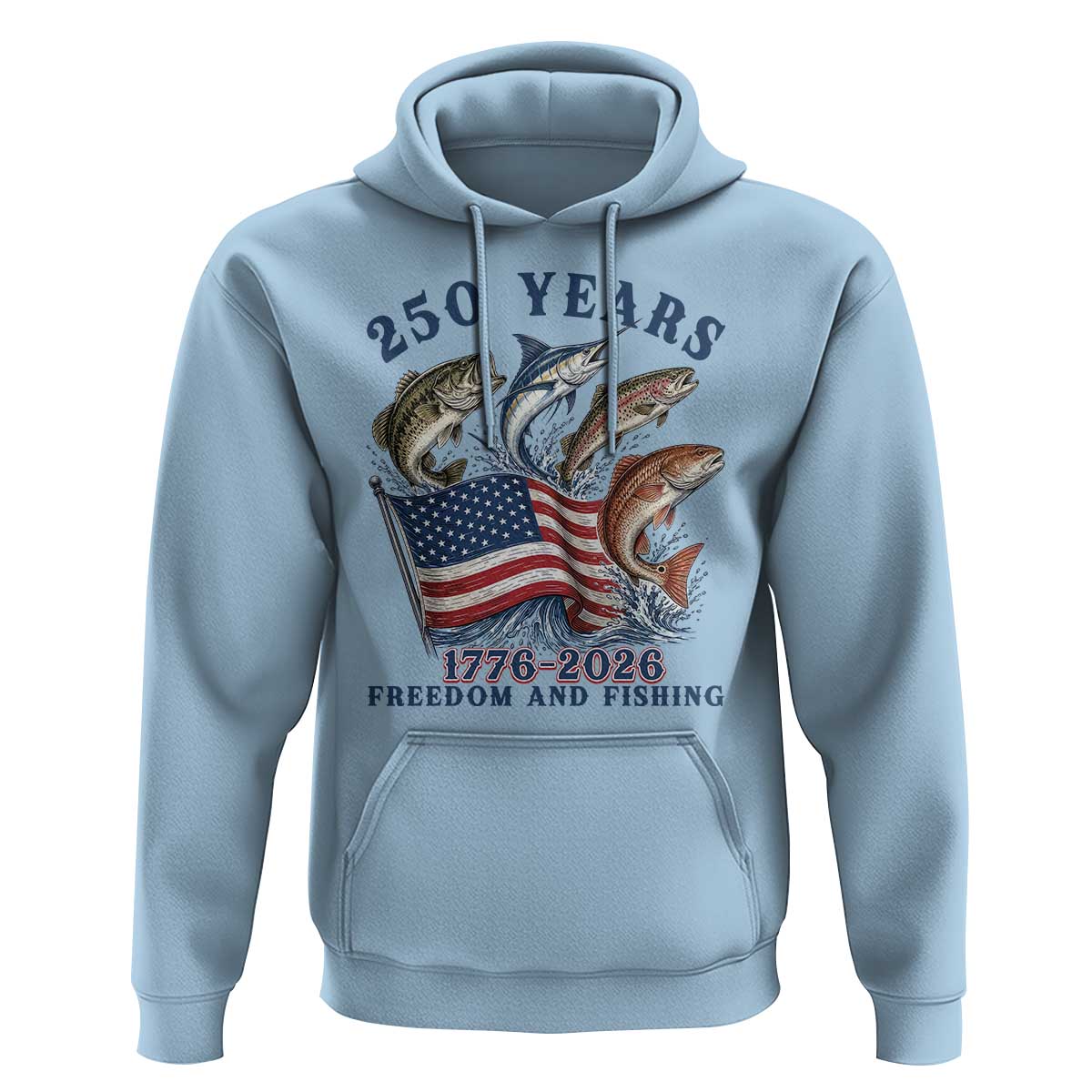 Freedom And Fishing Hoodie Patriotic American Flag Fisherman Gift