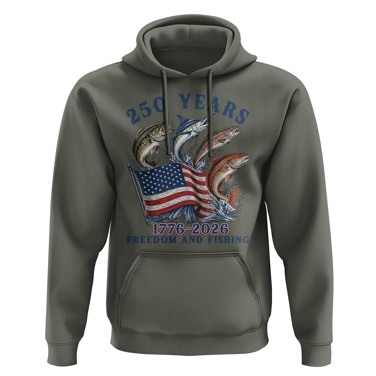 Freedom And Fishing Hoodie Patriotic American Flag Fisherman Gift
