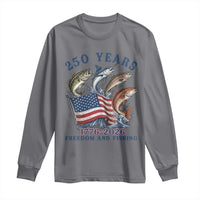 Freedom And Fishing Long Sleeve Shirt Patriotic American Flag Fisherman Gift