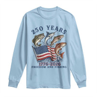 Freedom And Fishing Long Sleeve Shirt Patriotic American Flag Fisherman Gift