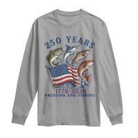 Freedom And Fishing Long Sleeve Shirt Patriotic American Flag Fisherman Gift