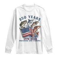 Freedom And Fishing Long Sleeve Shirt Patriotic American Flag Fisherman Gift