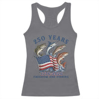 Freedom And Fishing Racerback Tank Top Patriotic American Flag Fisherman Gift