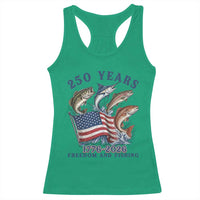 Freedom And Fishing Racerback Tank Top Patriotic American Flag Fisherman Gift