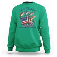 Freedom And Fishing Sweatshirt Patriotic American Flag Fisherman Gift