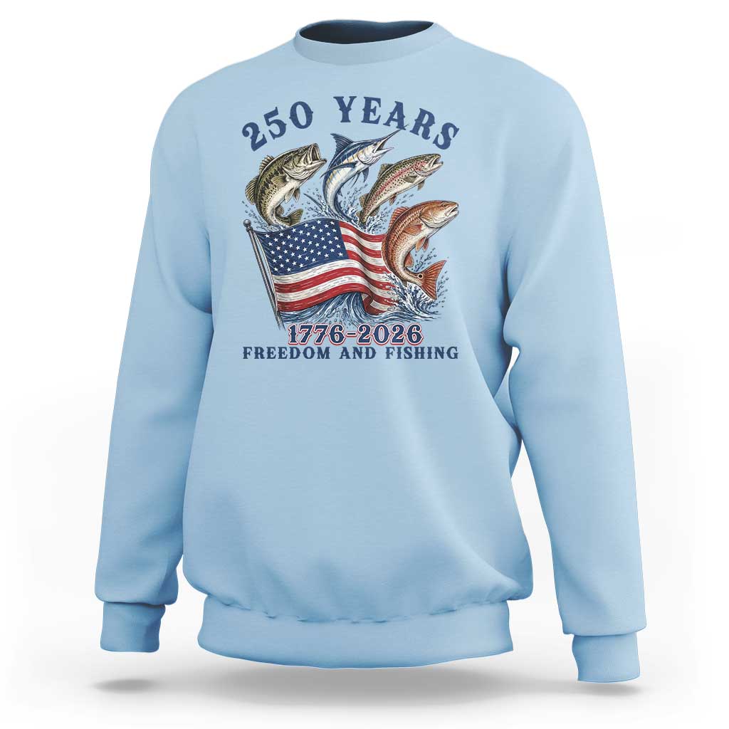 Freedom And Fishing Sweatshirt Patriotic American Flag Fisherman Gift
