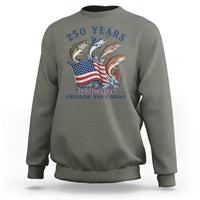Freedom And Fishing Sweatshirt Patriotic American Flag Fisherman Gift