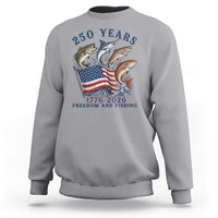 Freedom And Fishing Sweatshirt Patriotic American Flag Fisherman Gift