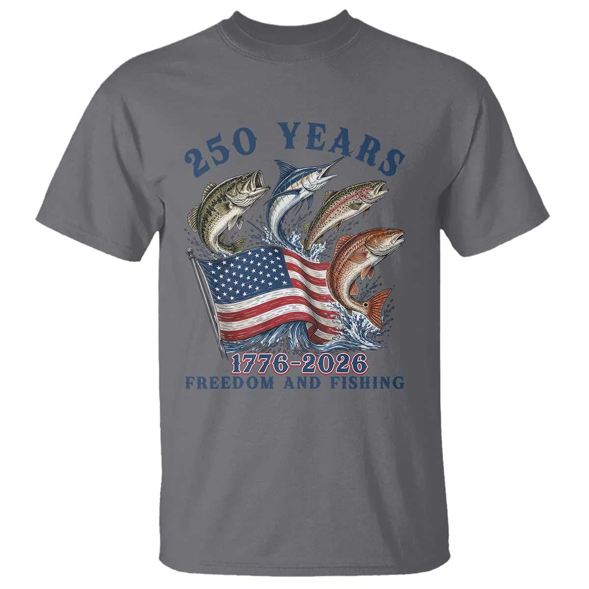 Freedom And Fishing T Shirt Patriotic American Flag Fisherman Gift