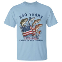 Freedom And Fishing T Shirt Patriotic American Flag Fisherman Gift