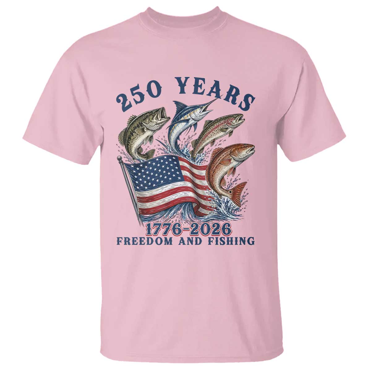 Freedom And Fishing T Shirt Patriotic American Flag Fisherman Gift