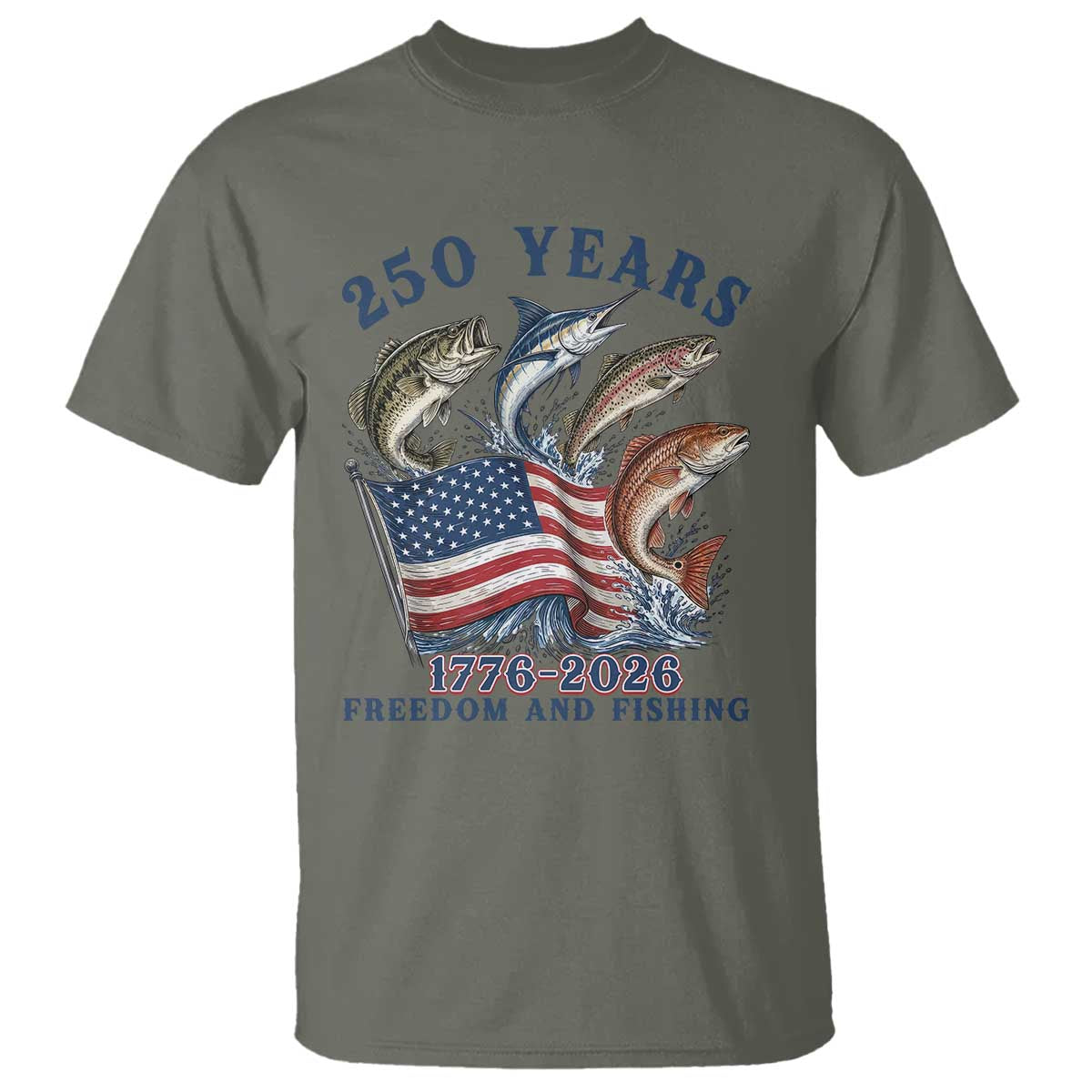 Freedom And Fishing T Shirt Patriotic American Flag Fisherman Gift