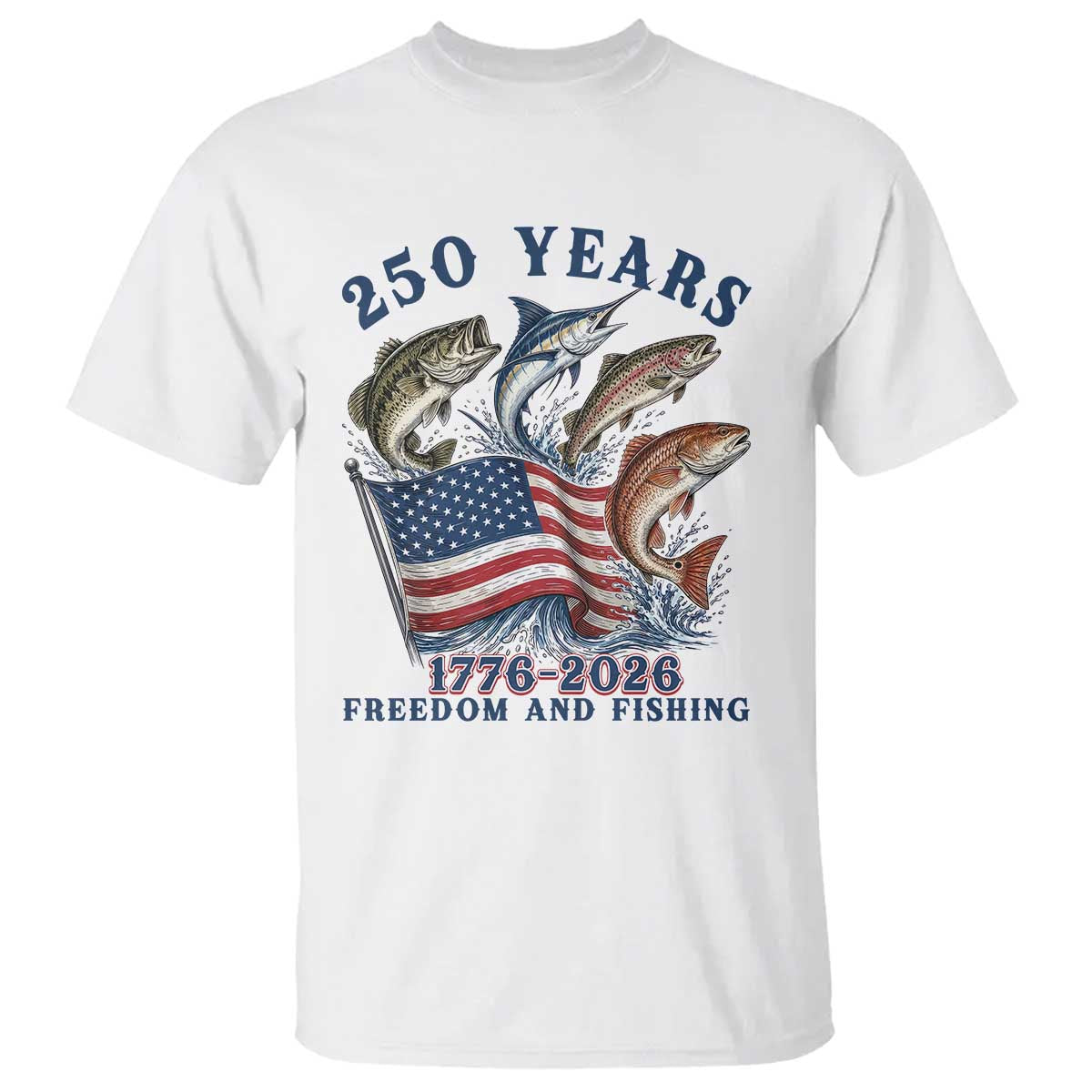 Freedom And Fishing T Shirt Patriotic American Flag Fisherman Gift