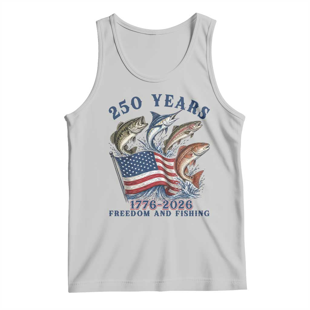Freedom And Fishing Tank Top Patriotic American Flag Fisherman Gift