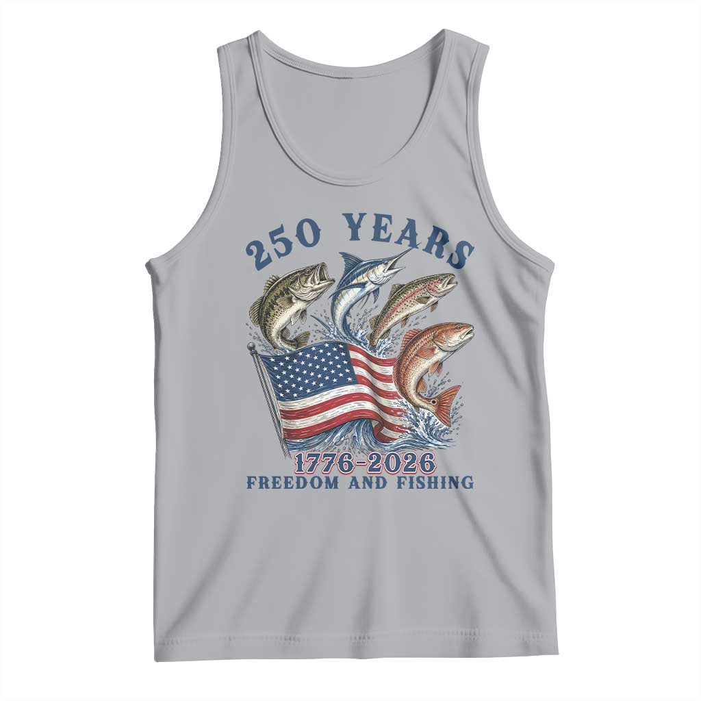 Freedom And Fishing Tank Top Patriotic American Flag Fisherman Gift