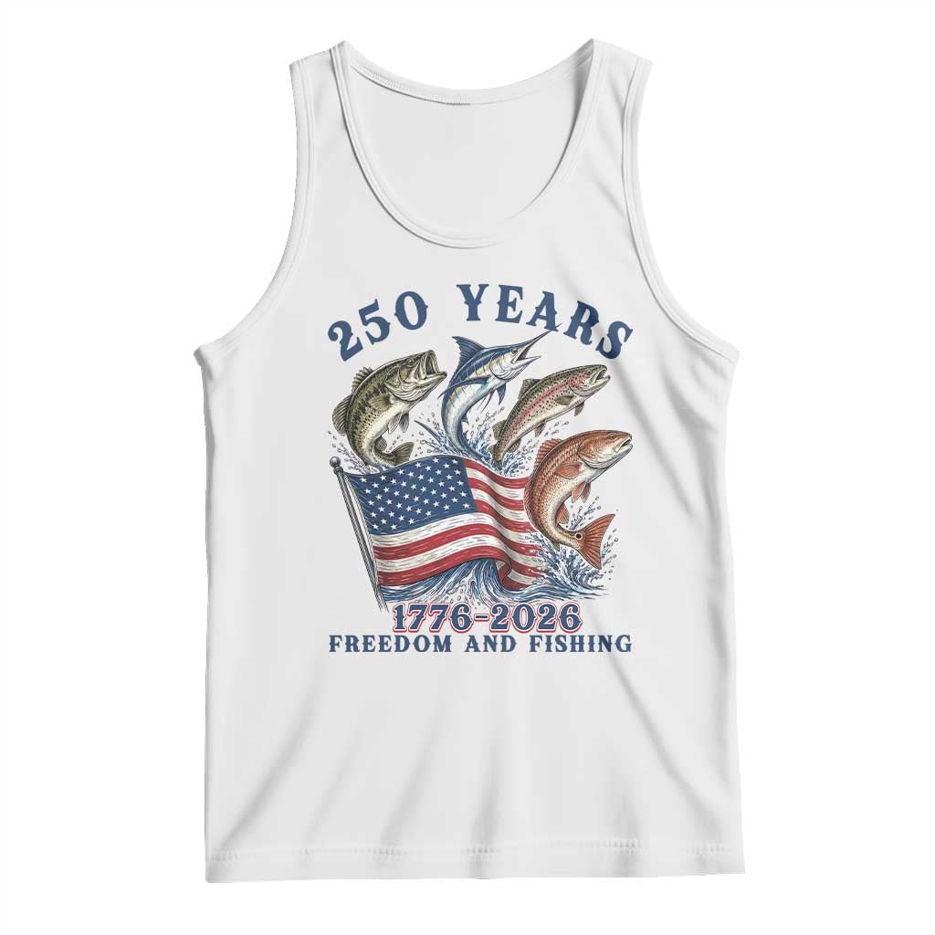 Freedom And Fishing Tank Top Patriotic American Flag Fisherman Gift