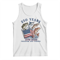 Freedom And Fishing Tank Top Patriotic American Flag Fisherman Gift