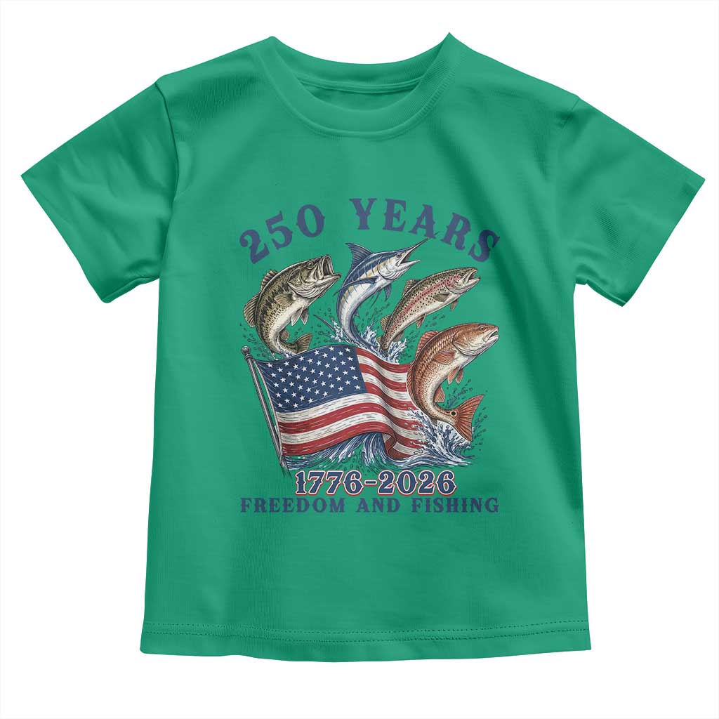 Freedom And Fishing Toddler T Shirt Patriotic American Flag Fisherman Gift