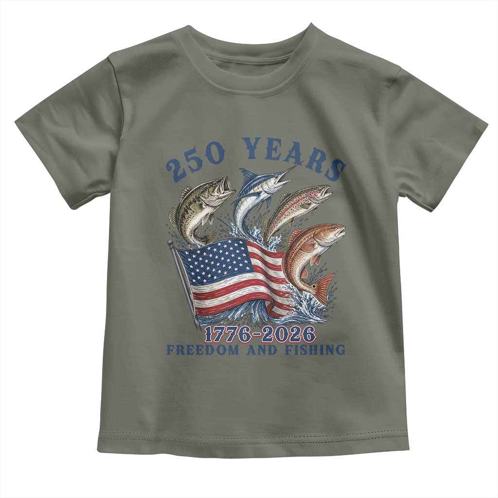 Freedom And Fishing Toddler T Shirt Patriotic American Flag Fisherman Gift
