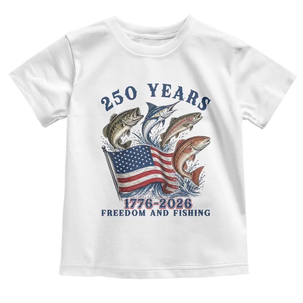 Freedom And Fishing Toddler T Shirt Patriotic American Flag Fisherman Gift