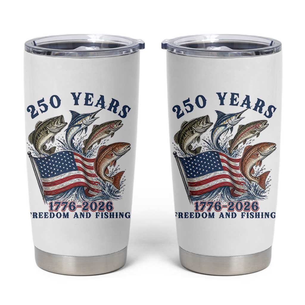 Freedom And Fishing Tumbler Cup Patriotic American Flag Fisherman Gift