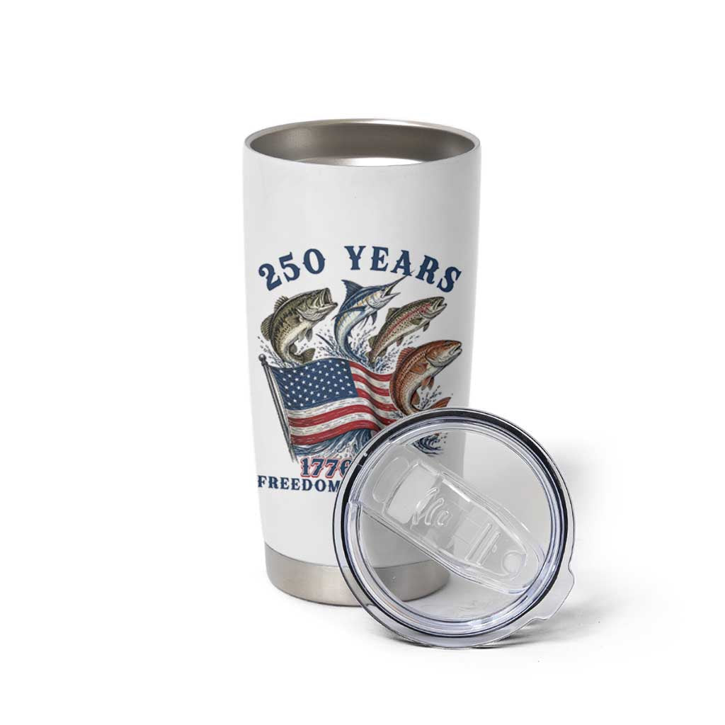 Freedom And Fishing Tumbler Cup Patriotic American Flag Fisherman Gift