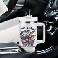 Freedom And Fishing Tumbler With Handle Patriotic American Flag Fisherman Gift