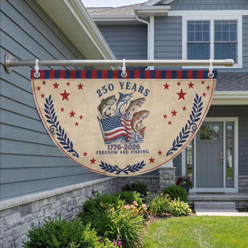 Freedom And Fishing Patriotic Fan Flag American Flag Fisherman Gift