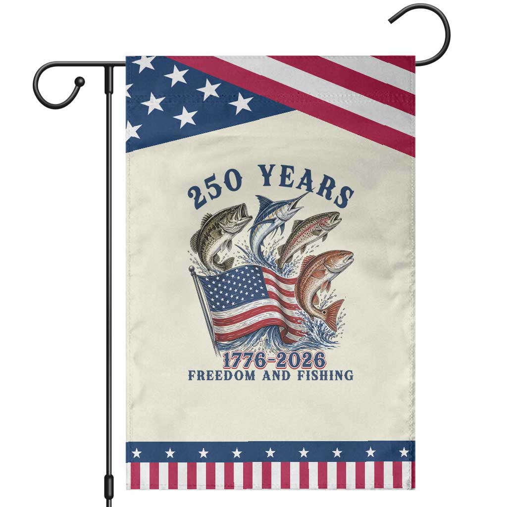 Freedom And Fishing Patriotic Garden Flag American Flag Fisherman Gift