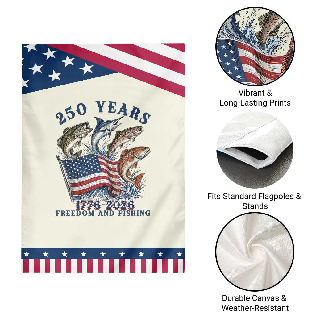 Freedom And Fishing Patriotic Garden Flag American Flag Fisherman Gift