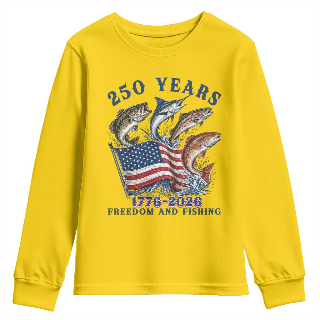 Freedom And Fishing Youth Sweatshirt Patriotic American Flag Fisherman Gift