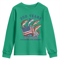 Freedom And Fishing Youth Sweatshirt Patriotic American Flag Fisherman Gift