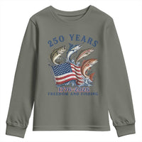 Freedom And Fishing Youth Sweatshirt Patriotic American Flag Fisherman Gift
