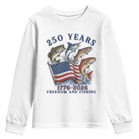 Freedom And Fishing Youth Sweatshirt Patriotic American Flag Fisherman Gift