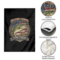Vintage 250 Years Of Fishing Garden Flag American Flag Fisherman