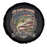 Vintage 250 Years Of Fishing Spare Tire Cover American Flag Fisherman