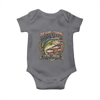Vintage 250 Years Of Fishing Baby Onesie American Flag Fisherman