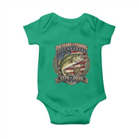 Vintage 250 Years Of Fishing Baby Onesie American Flag Fisherman