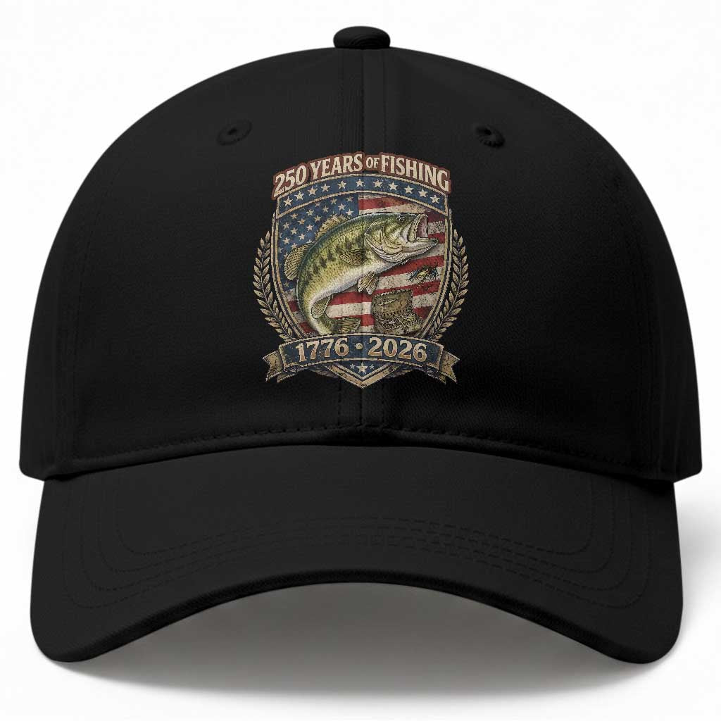 Vintage 250 Years Of Fishing Baseball Cap American Flag Fisherman