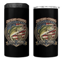 Vintage 250 Years Of Fishing 4 in 1 Can Cooler Tumbler American Flag Fisherman