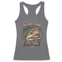 Vintage 250 Years Of Fishing Racerback Tank Top American Flag Fisherman