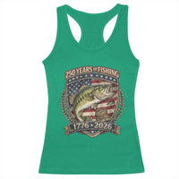 Vintage 250 Years Of Fishing Racerback Tank Top American Flag Fisherman
