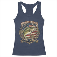 Vintage 250 Years Of Fishing Racerback Tank Top American Flag Fisherman