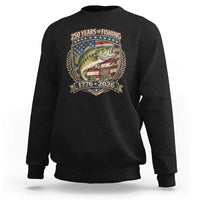 Vintage 250 Years Of Fishing Sweatshirt American Flag Fisherman