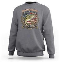 Vintage 250 Years Of Fishing Sweatshirt American Flag Fisherman