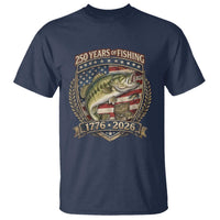 Vintage 250 Years Of Fishing T Shirt American Flag Fisherman